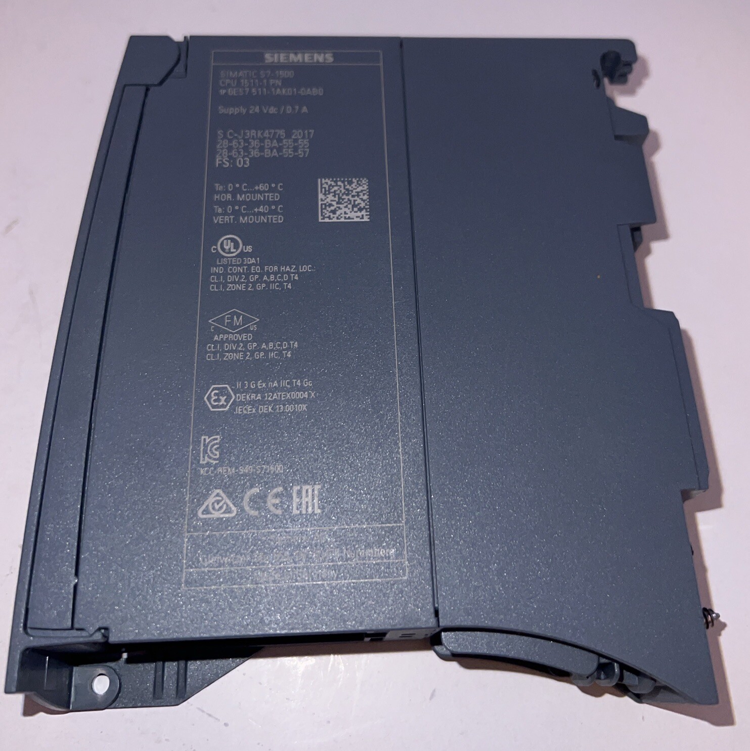 SIEMENS GES7511-1AK01-0AB0 SIMATIC S7-1500 CPU 1511-1PN PROCESSOR