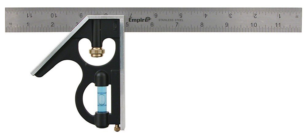 Empire E250 12-Inch Combination Square with Stainless Steel Blade and True Blue