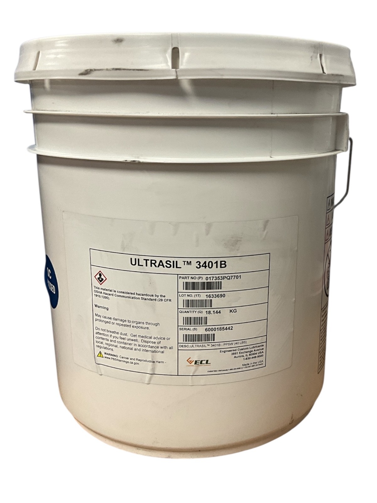 ULTRASIL 3401B Silicone Grease 40 LB Pail PTFE Lithium Industrial OEM Lubricant