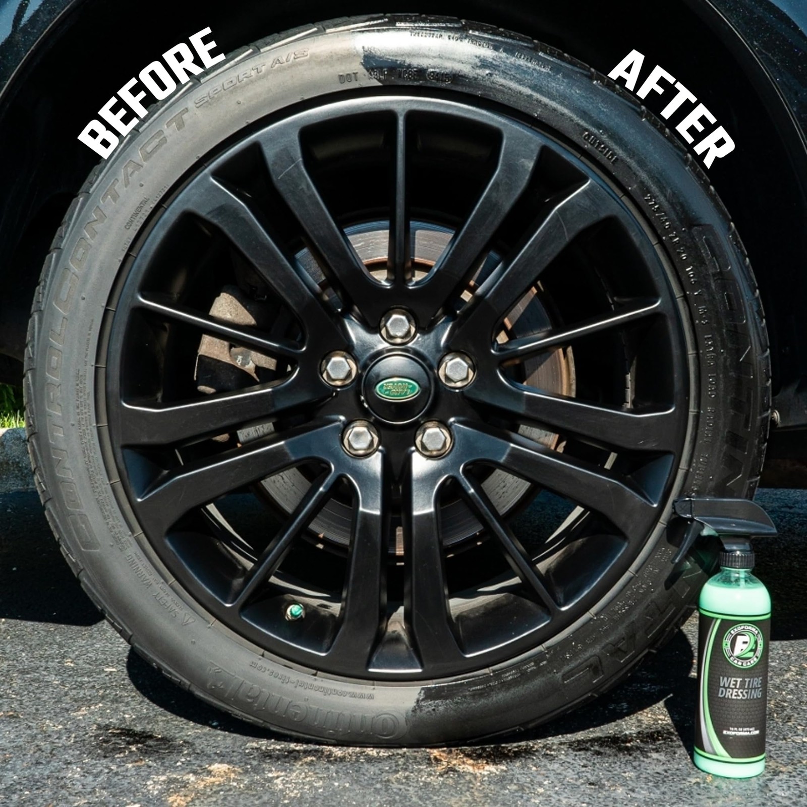Wet Tire Dressing 16 Fl Oz Non Greasy High Gloss Fast Drying UV Protection