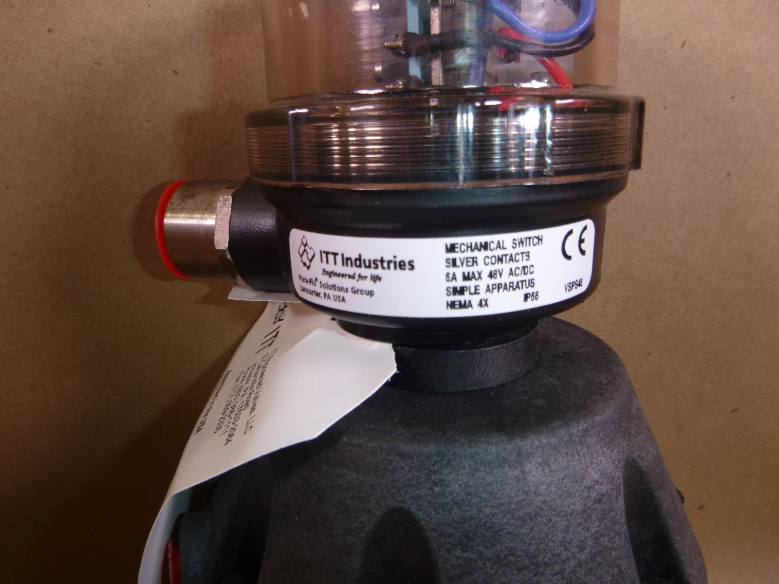 1″ ITT Pneumatic Actuator 90psi B209 W/Tri-Clamp Connection & Mechanical Switch