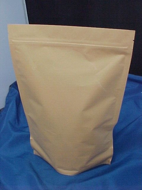 lot of 100 KRAFT clear WINDOW BAGS POUCHES RESEALABLE stand up 7.9″ x 11.8″