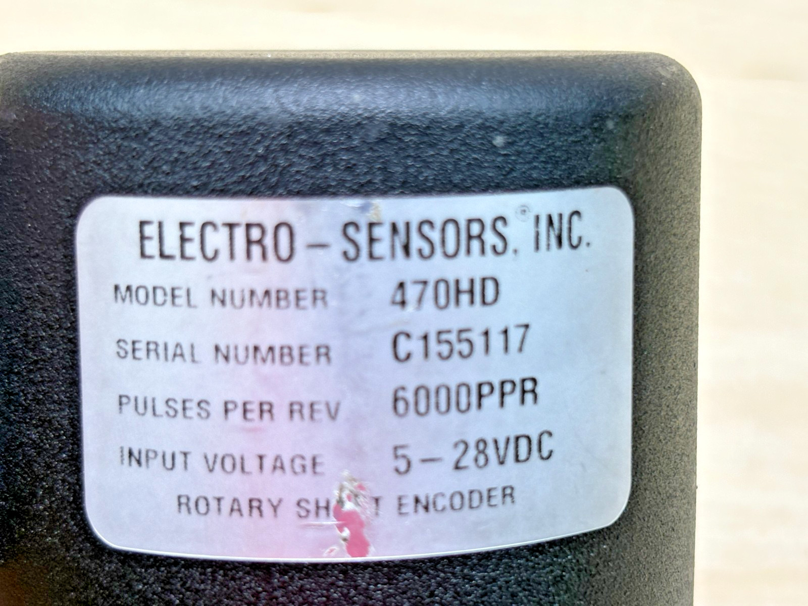 Electro-Sensors 470HD Rotary Shaft Encoder, 6,000 Pulses Per Rev, 5-28 VDC