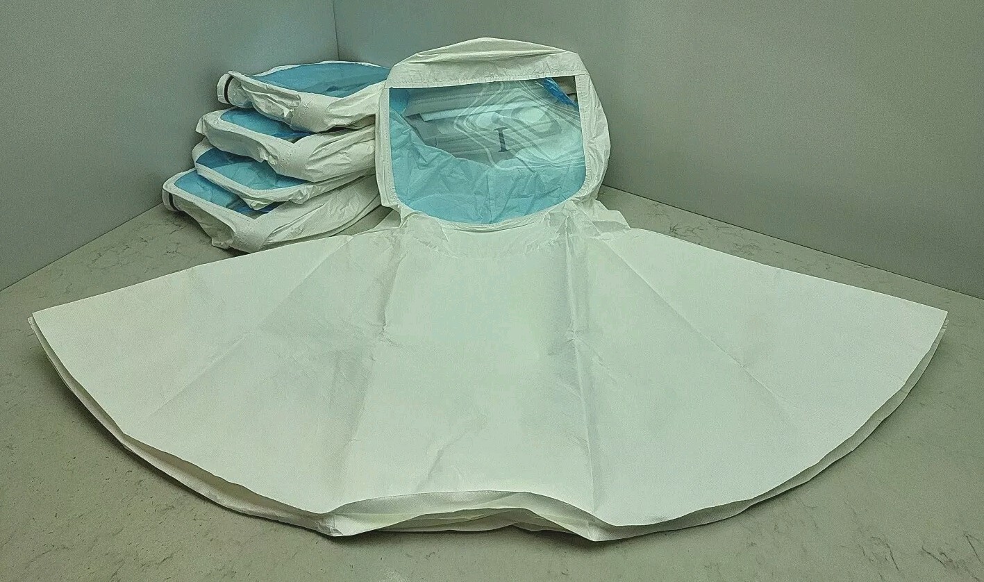 5 Pack Tychem AirBoss S-40084-W01 PAPR Hood W/ Cape FlexAir PAPR System White