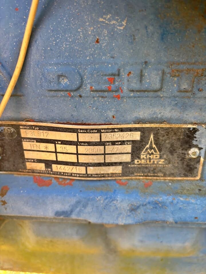 Deutz Diesel Model F3L912 Diesel Engine 3 CYLINDER 47 HP with Gorman Trash Pump