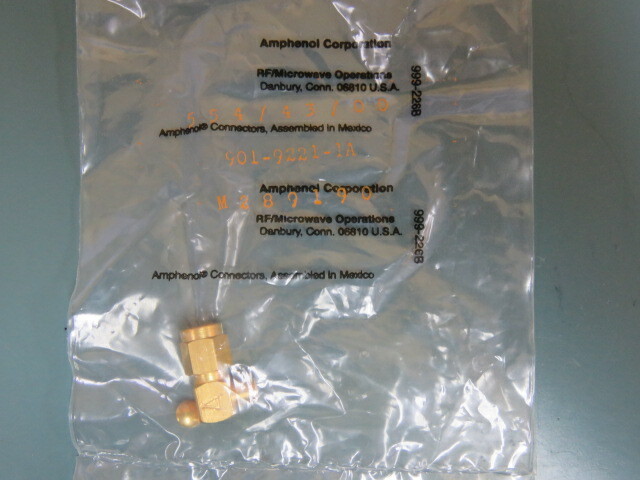 AMPHENOL 901-9221-1A Qty of 3 per Lot SMA Connector Plug, Male Pin 50Ohm Free H