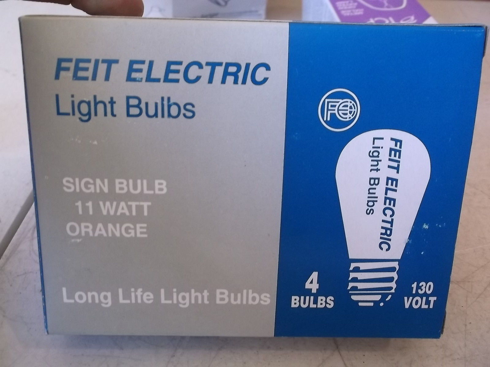 NEW Feit Electric Orange Sign Bulbs 11W 130V, Lot of 4 *FREE SHIPPING*