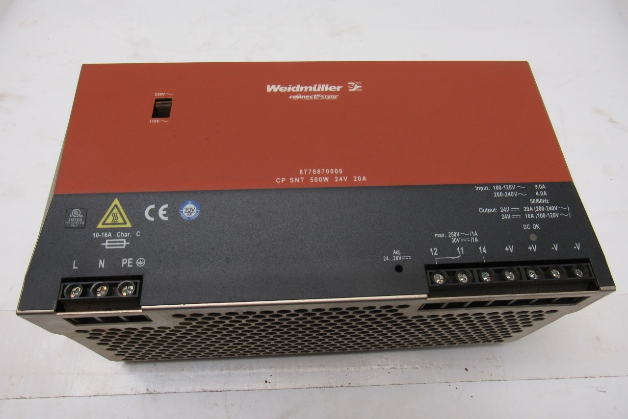 Weidmuller 8778870000 500W 250V Input 24V 20A AC/DC Converter Power Supply