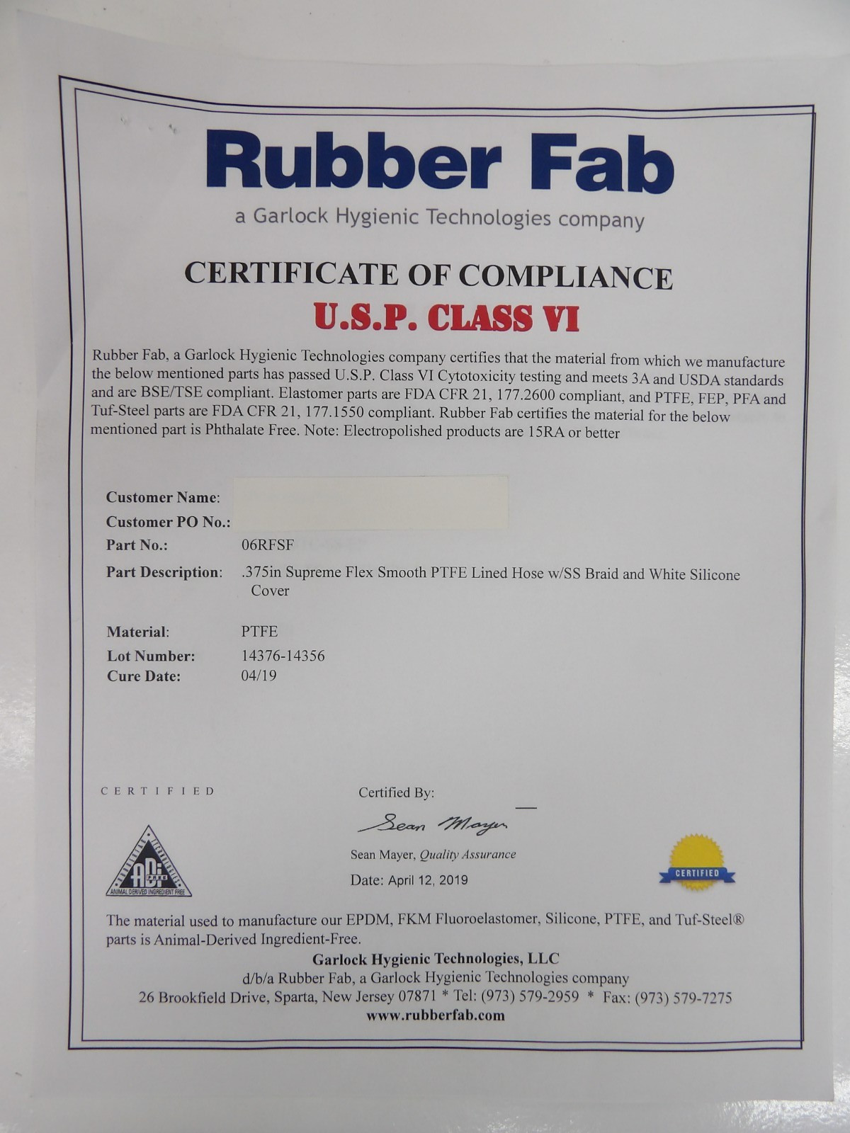 3/8” Supreme Flex Assy with Silicone Cover and 1/2″ Mini Tri Clamps, OAL: 96″