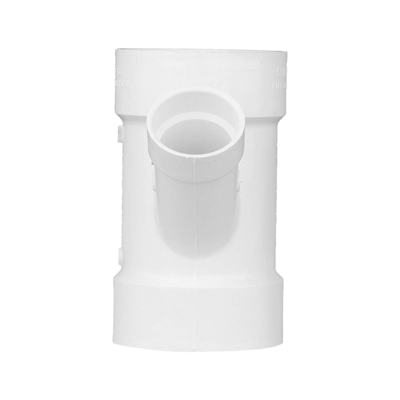 Charlotte Pipe 4x4x2 Inch White Hose Pipe Fitting for DWV Applications
