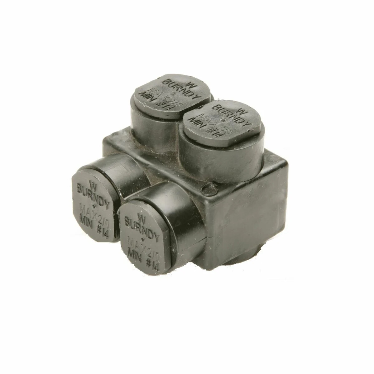BURNDY 1PLD2/02 UV Rated Black UNITAP, 2, #14 – 2/0, 1.52 in L, 1.56 in W.