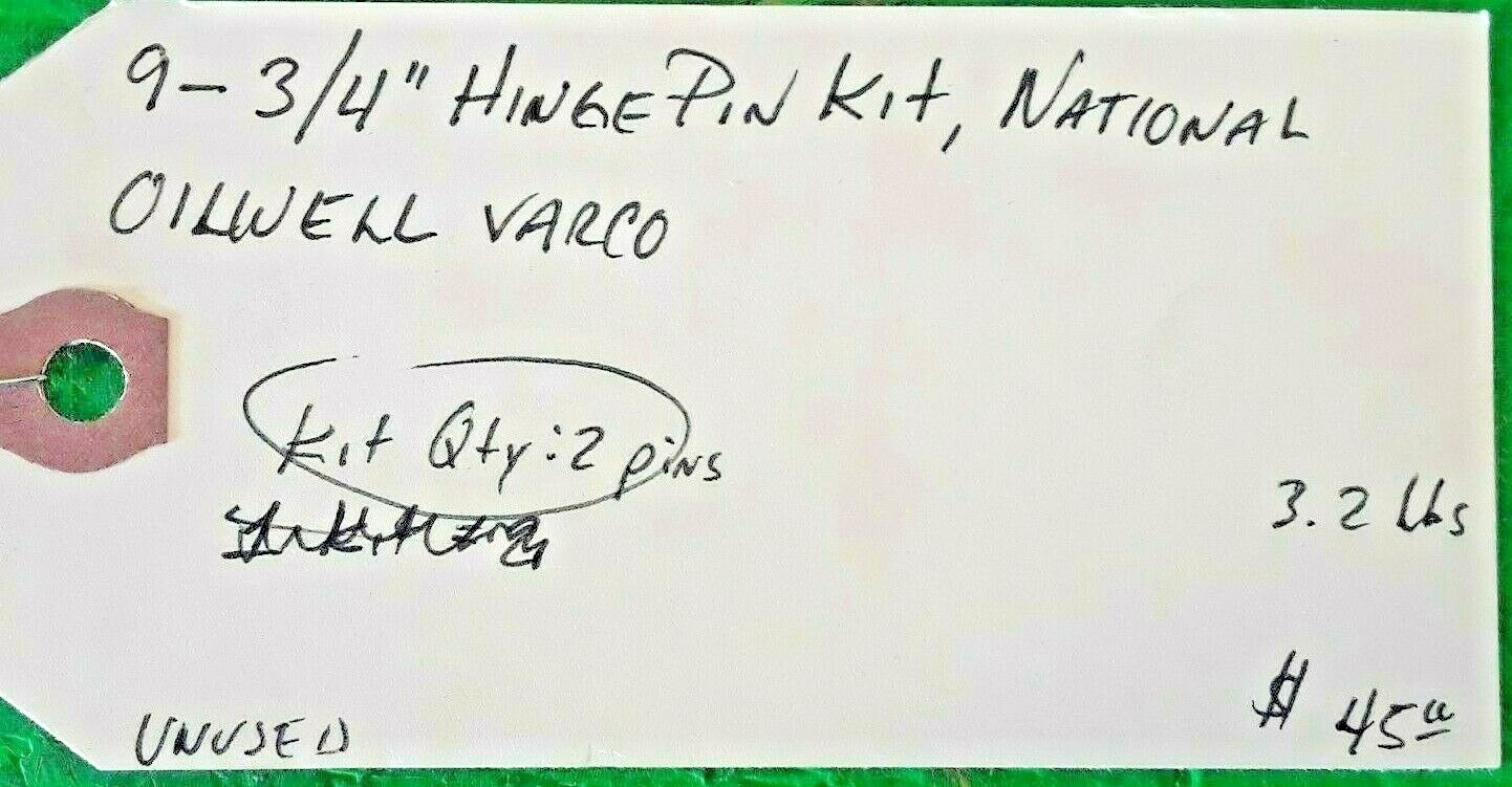 🟠NATIONAL OILWELL VARCO 9-3/4″ HINGE PIN KIT PESSCO IS OFFERING 1 C051021-23 🗽