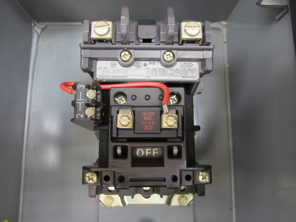 Allen Bradley 500BJD920 Cabinet With 500-BOD920 Starter