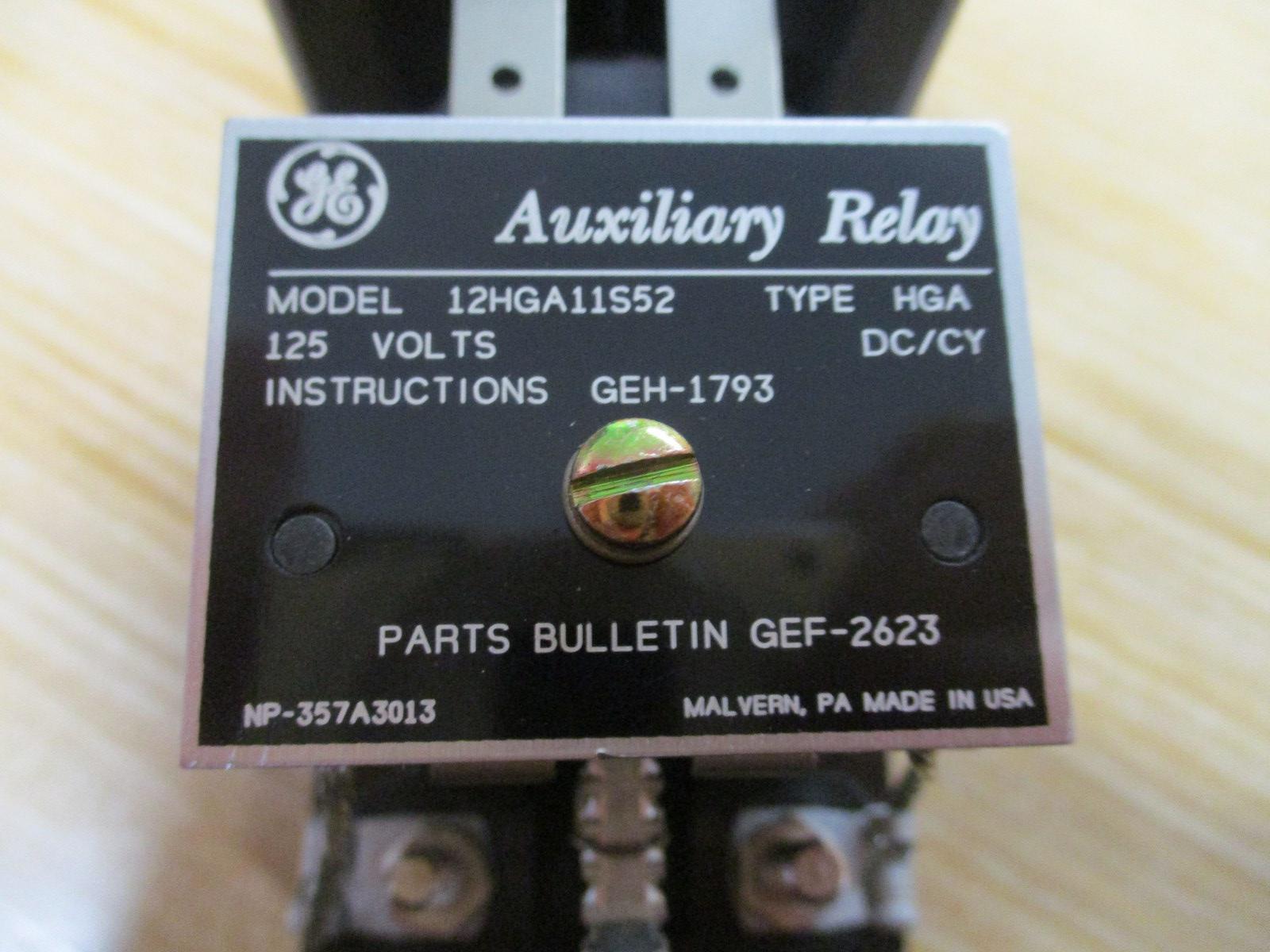 General Electric 12HGA11S52 GE Auxiliary Relay