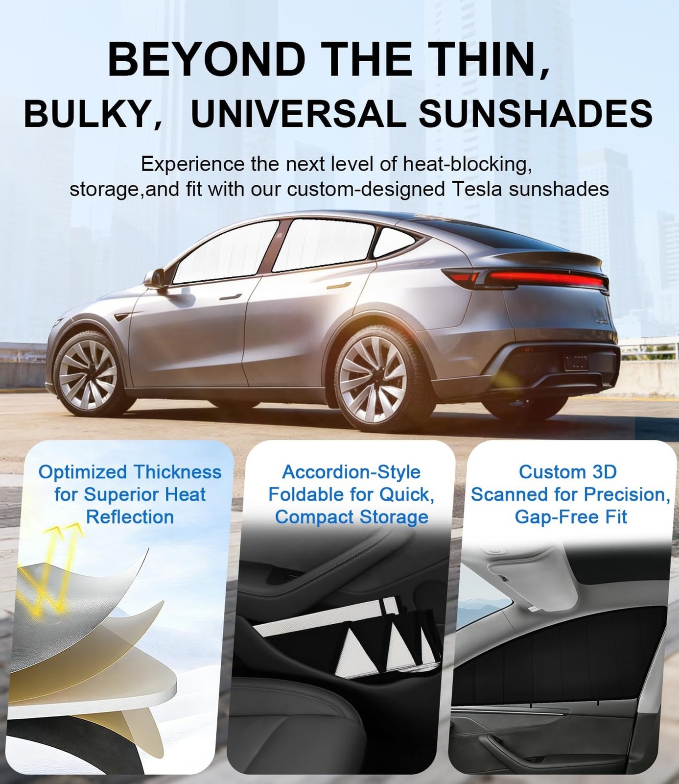 XCBYT Car Side Window Sunshade for 2025 2026 Tesla Model Y Juniper, Custom Fi…