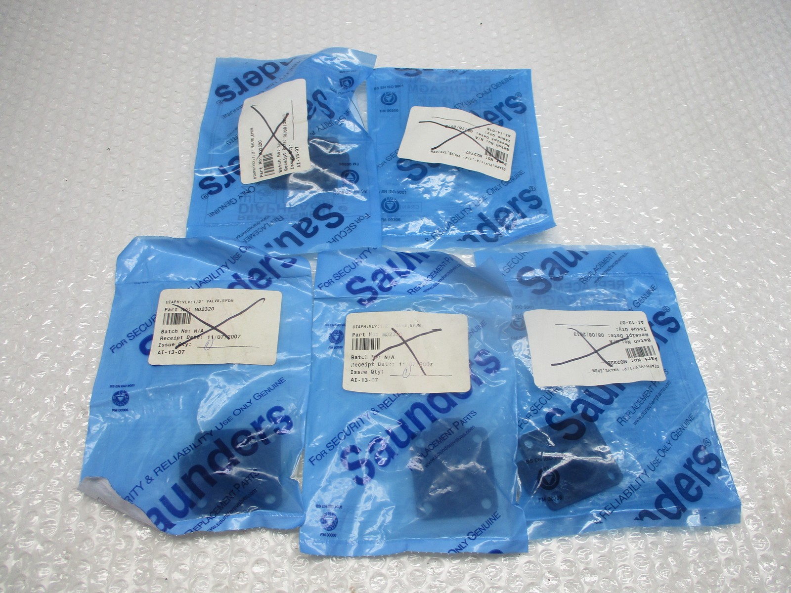 SAUNDERS M02320 1/2″ DIAPHRAGM LOT OF 5 NSMP
