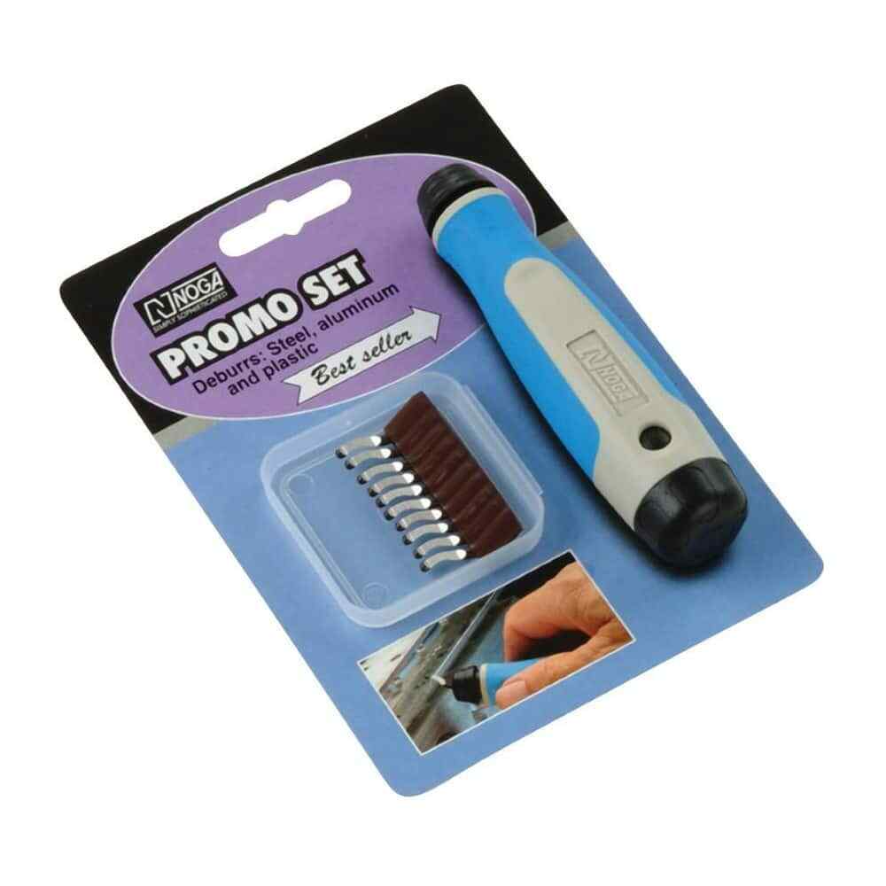 Noga NG8000 Hand Deburring Tool Set: 10 Pc, HSS & N (B) Basic Set Blade Type N1