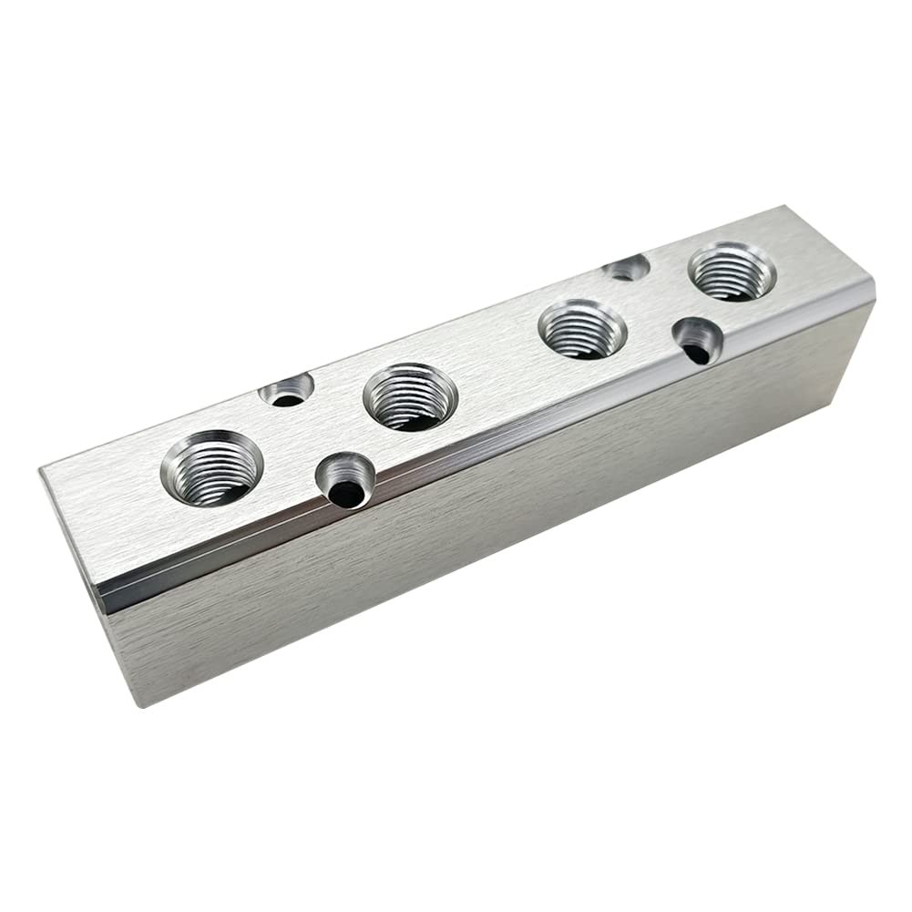 Qolekog 4 Way 6 Port Air Manifold 1/2″ NPT Supply Port 1/4″ NPT Outport With …