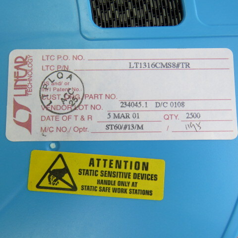 Linear LT1316CMS8#TR Qty of 5 per Lot IC DC CNVRTR STEP-UP MSOP LT1316CMS, 0.75