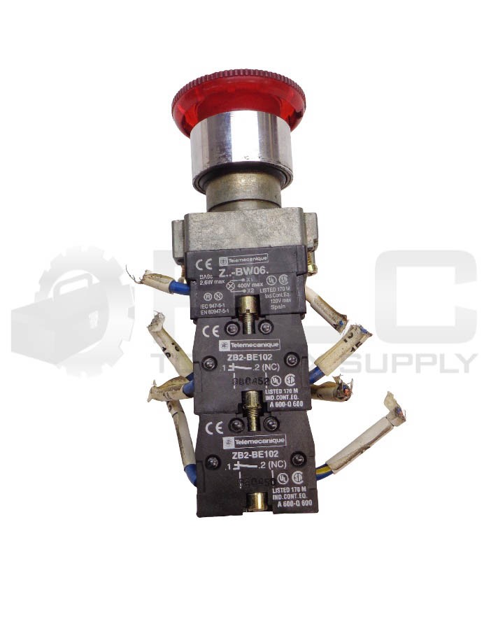 SCHNEIDER XB2BN41** / Z..-BW06 / (3) ZB2-BE102 RED PUSH-PULL BUTTON