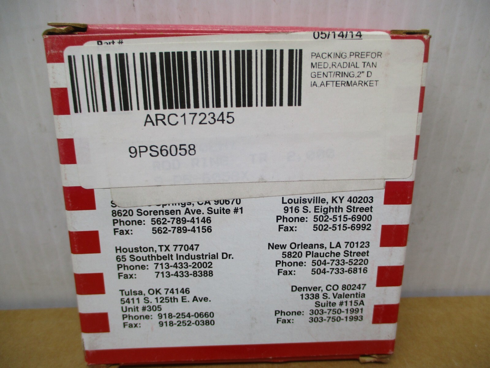 C. LEE COOK ROD PACKING RING 9PS6058