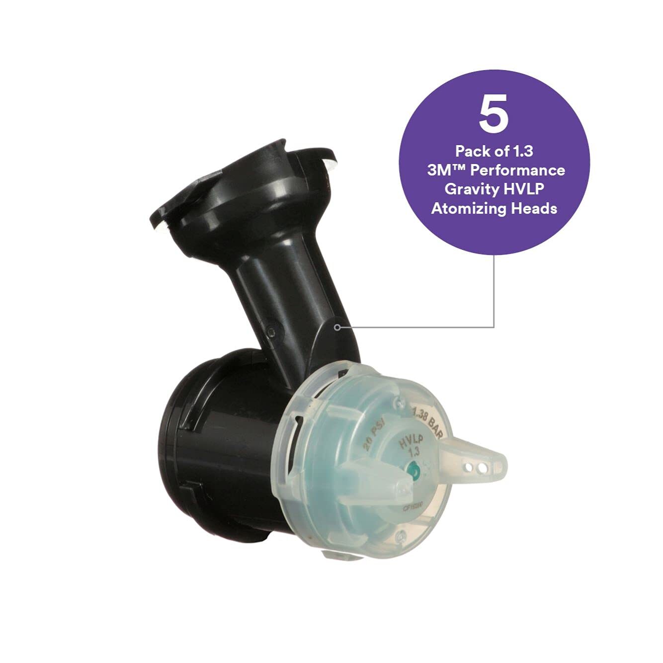 3M Performance Gravity HVLP Atomizing Head Refill Kit 26713 Size 1.3 Green for
