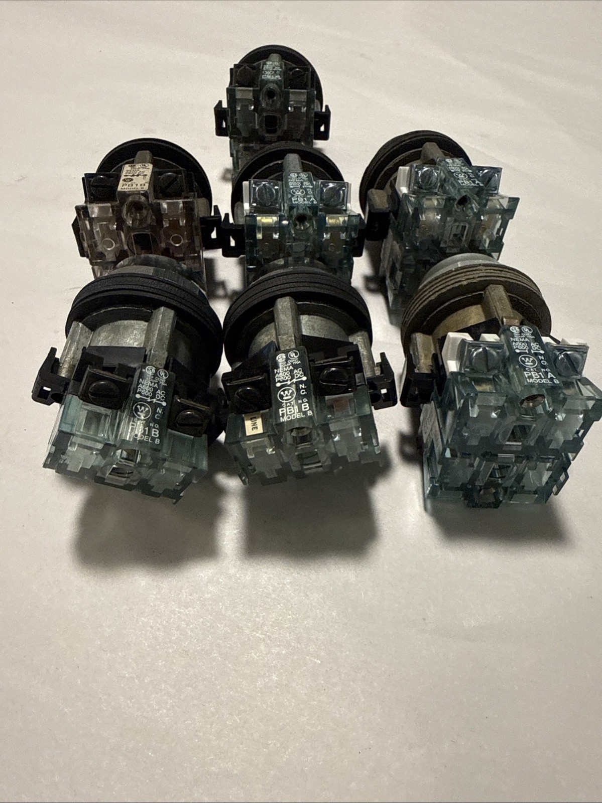 Lot of 7 Westinghouse C950303 Pushbutton Operators PB1A PB1B Flush & Extended