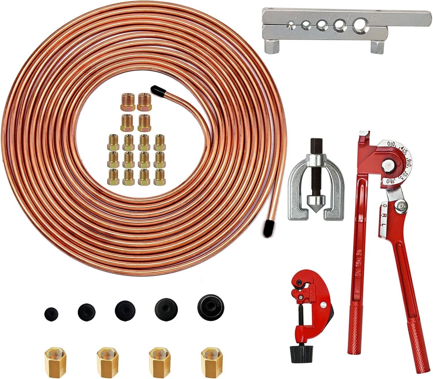 Brake Line Bender1/4 Inch – Upgraded 25 Feet Brake Line Kit for Ford/Dodge + …
