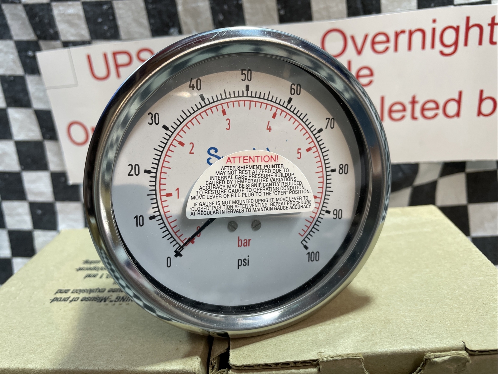 SWAGELOK PGI-100C-PG100-BAPX, PGI100CPG100BAPX, Pressure Gauge 100 PSI, LOT OF 2