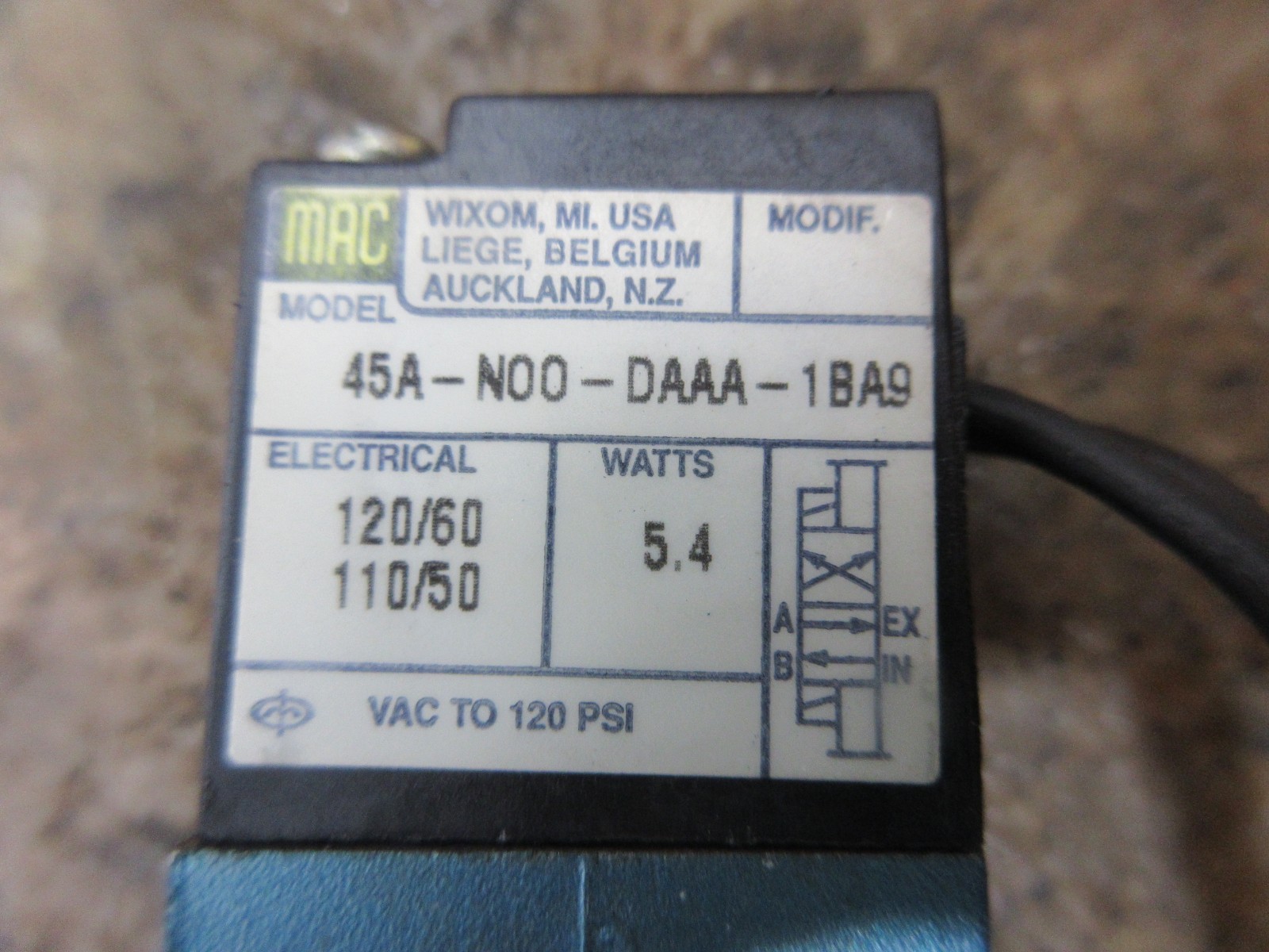 1996 HAAS VF-1 CNC VERTICAL MILL 45A-N00-DAAA-1BA9 MAC VALVE