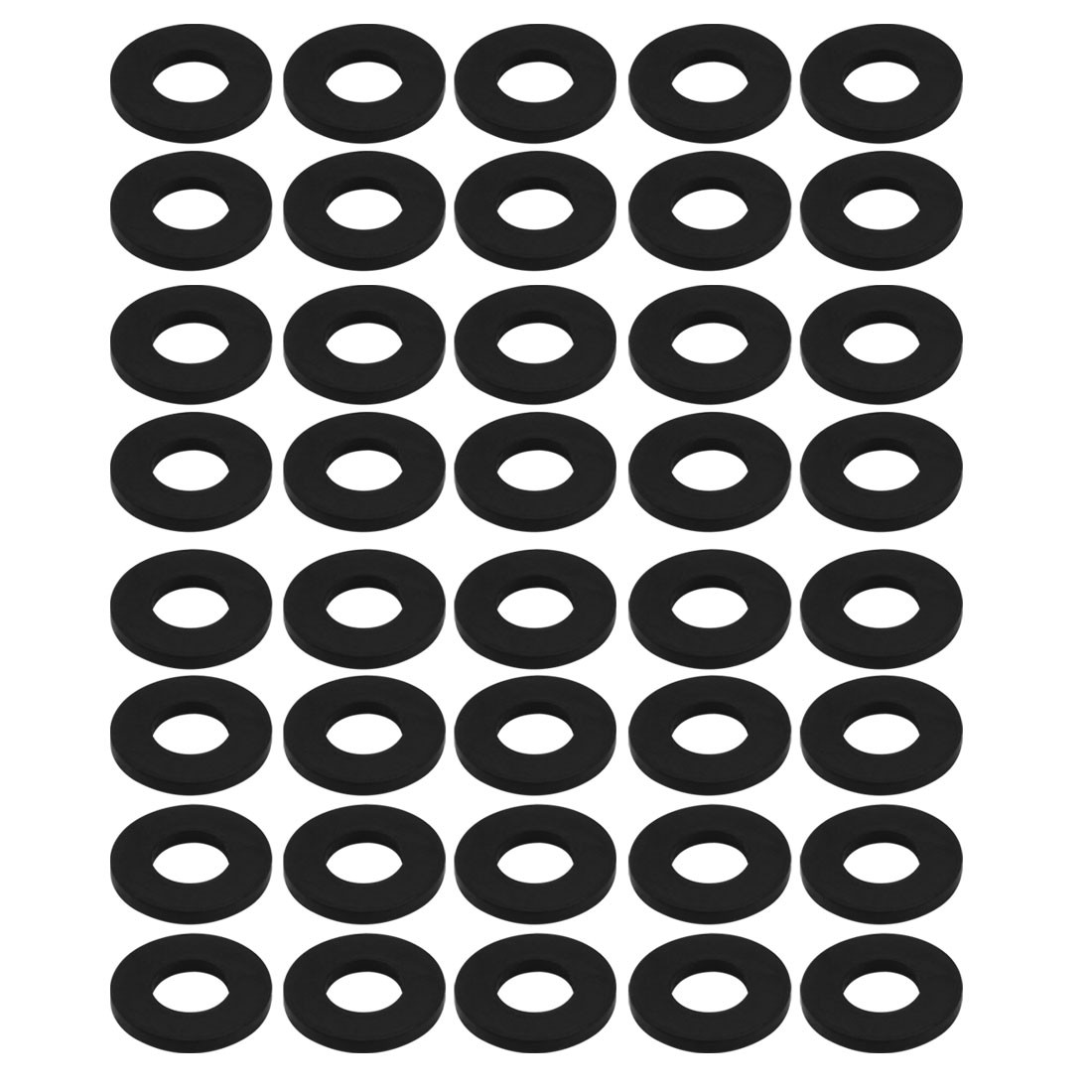 40Pc Black Rubber Round Flat Washer Assortment Size 9x19x2mm Flat Washer