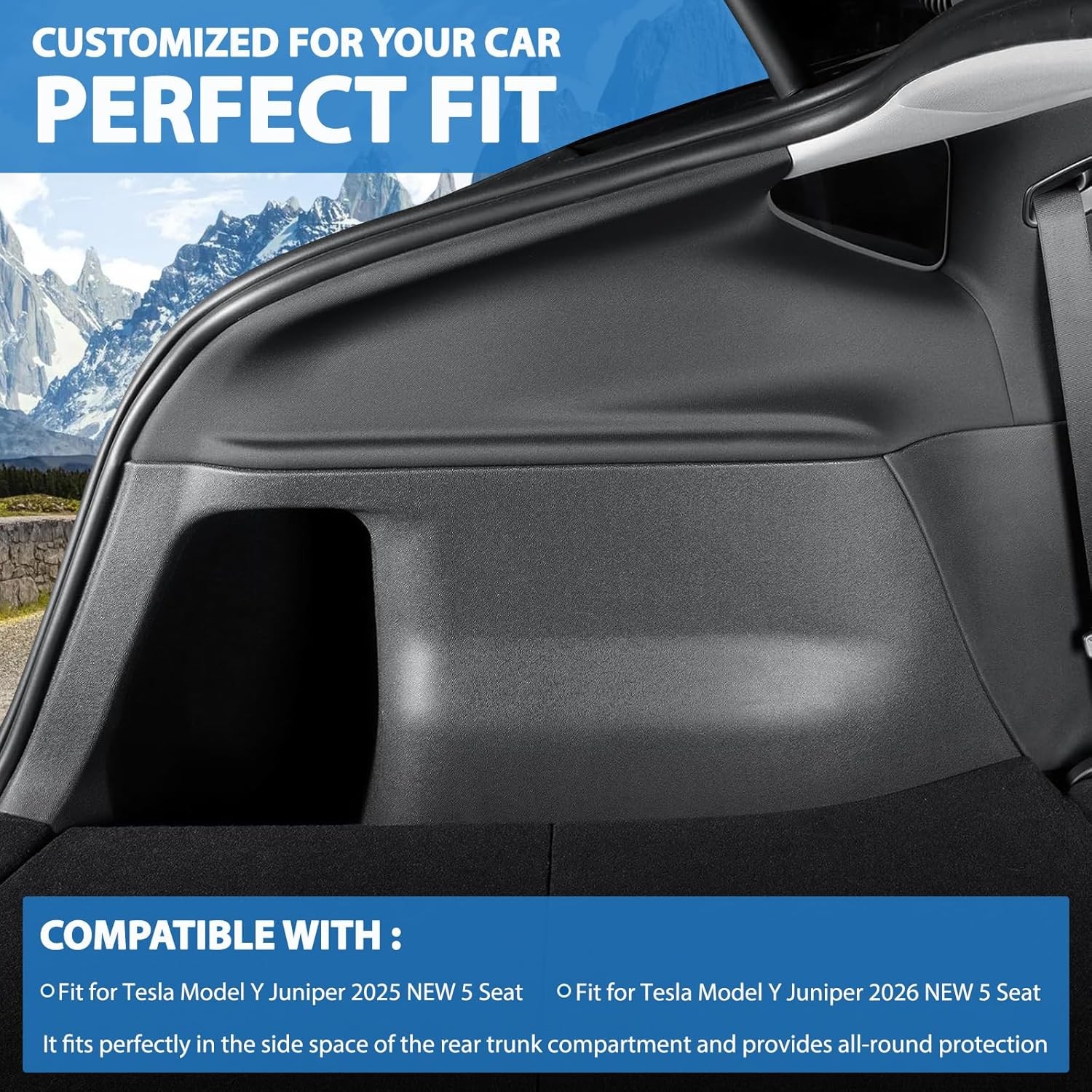 Rear Trunk Side Protective Cover Compatible with Tesla Model Y Juniper 2025 2…