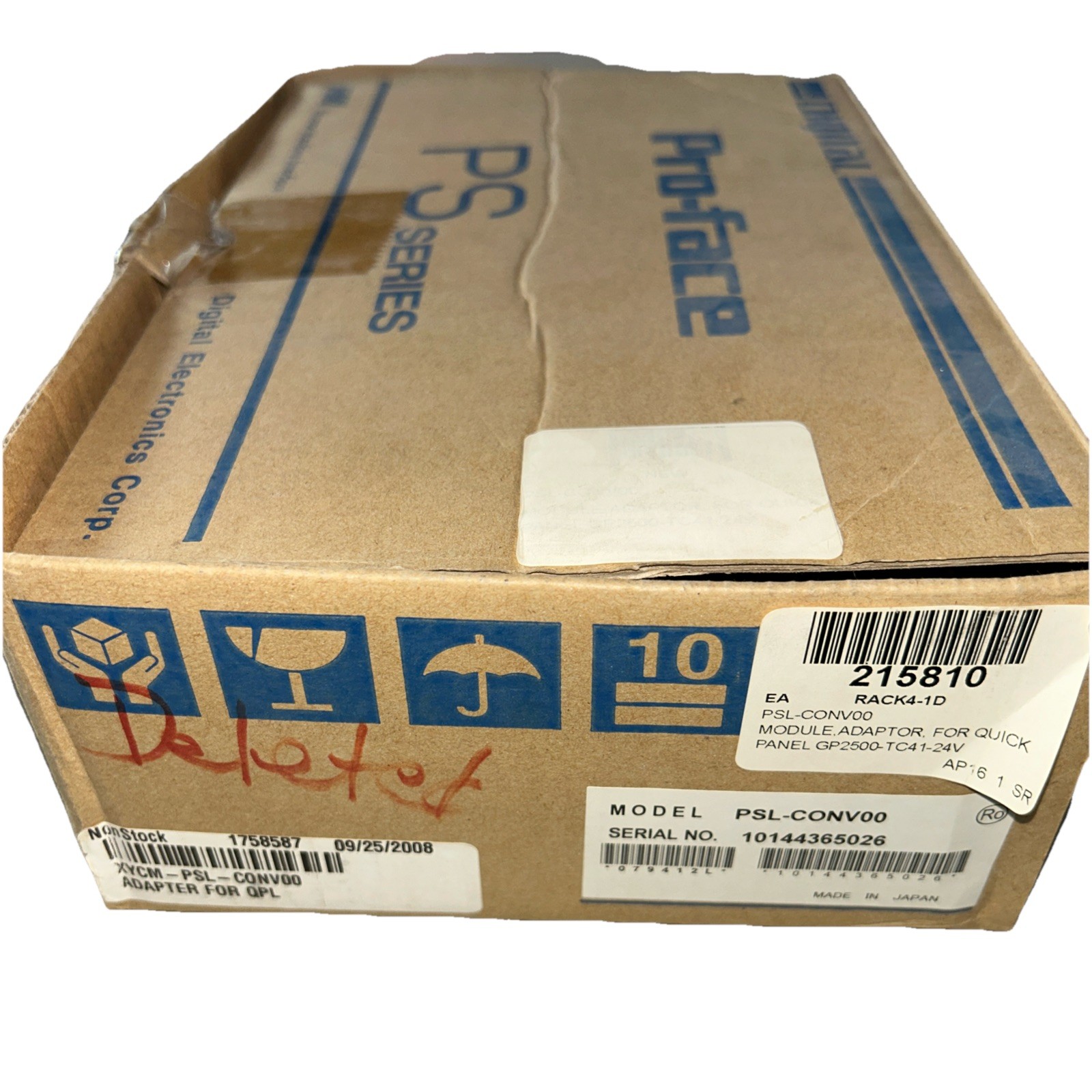 DIGITAL PRO FACE PSL-CONV00 MODULE ADAPTOR FOR QUICK PANEL GP2500-TC41-24V. 5B