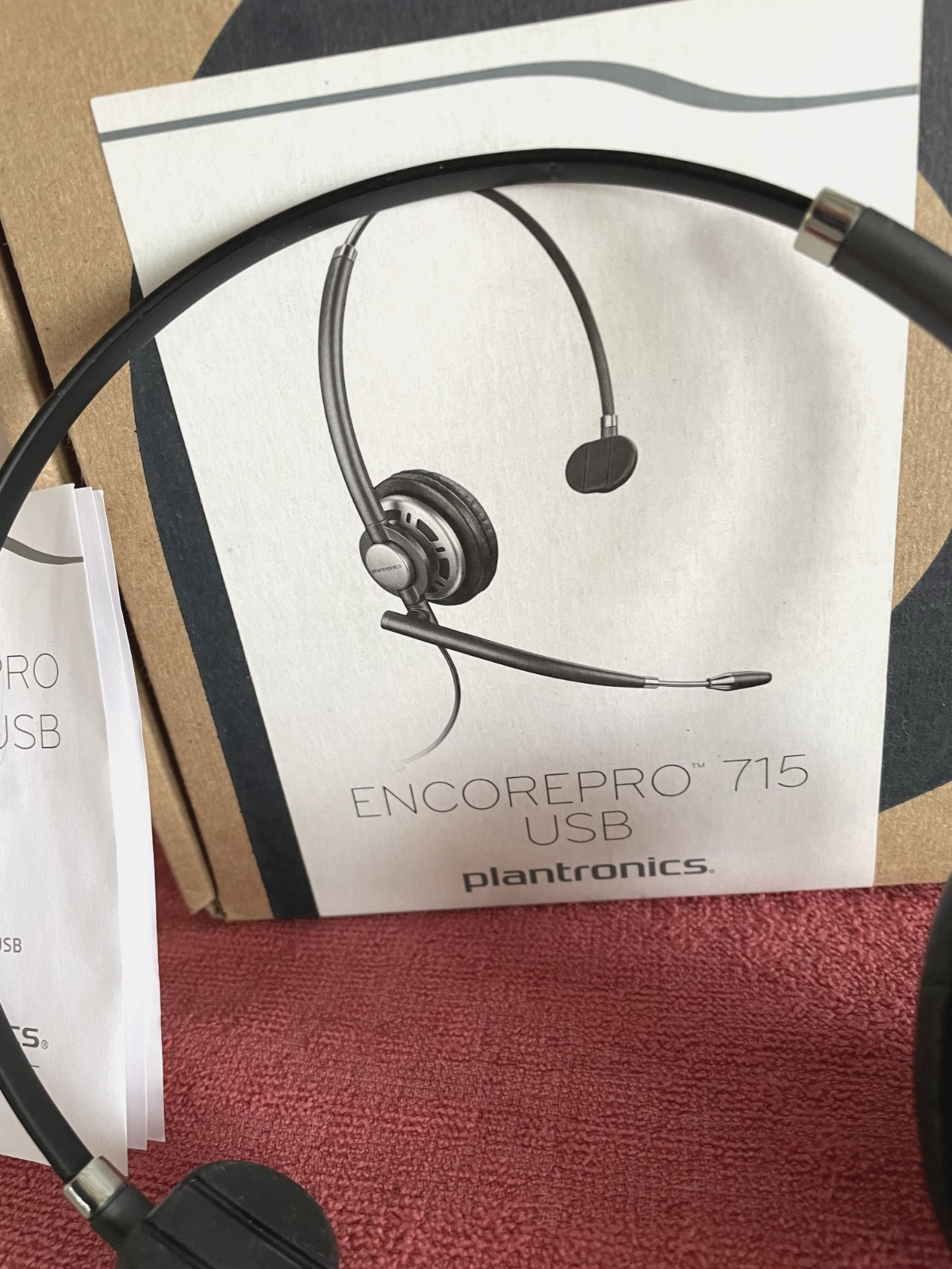 POLY PLANTRONICS ENCOREPRO 715 USB-A MONOAURAL HEADSET HW715 w/ Case – In Box –