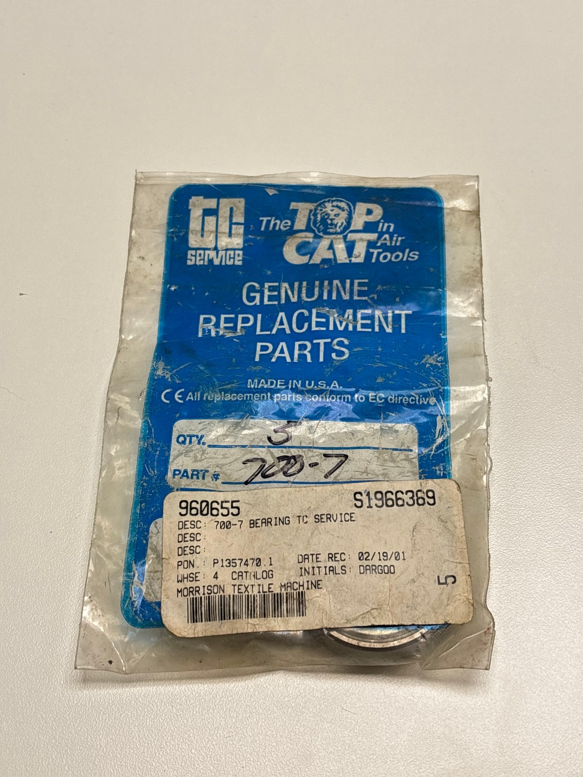 Top Cat Air Tools 700-7 Front Bearing