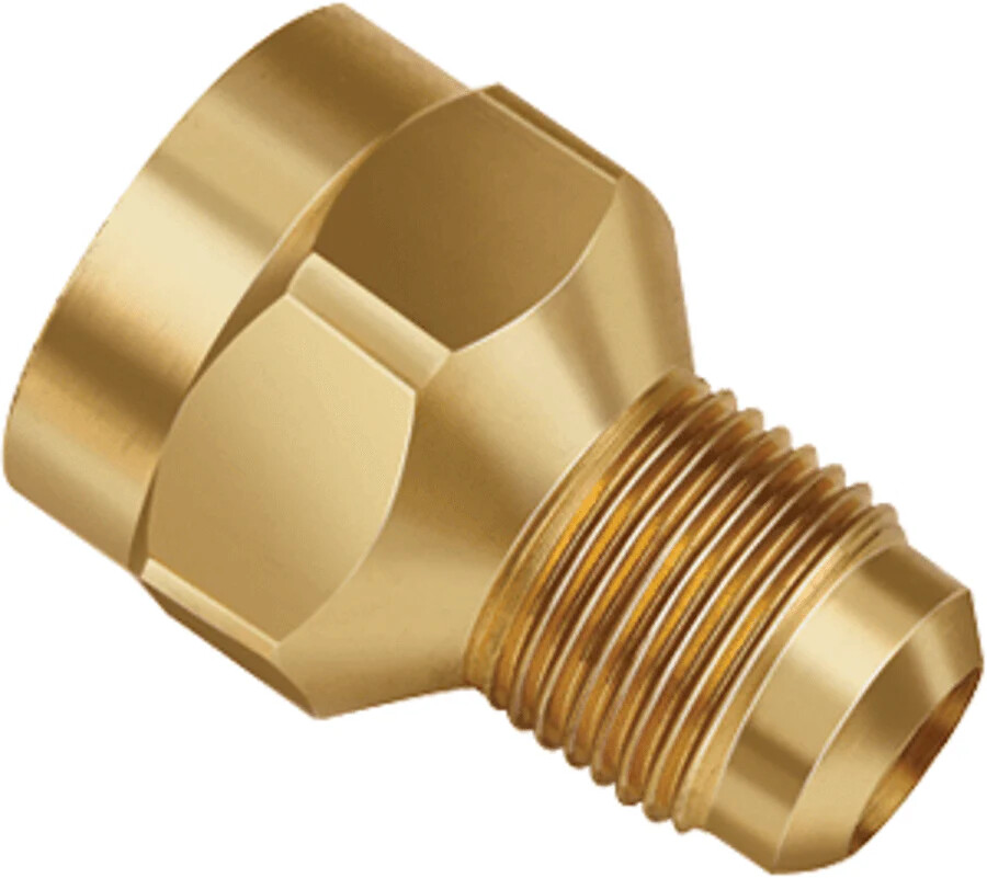 JB INDUSTRIES U3-4C BRASS ADAPTER, 1/4 FLARE X 3/8 FEMALE PIPE ADAPTER