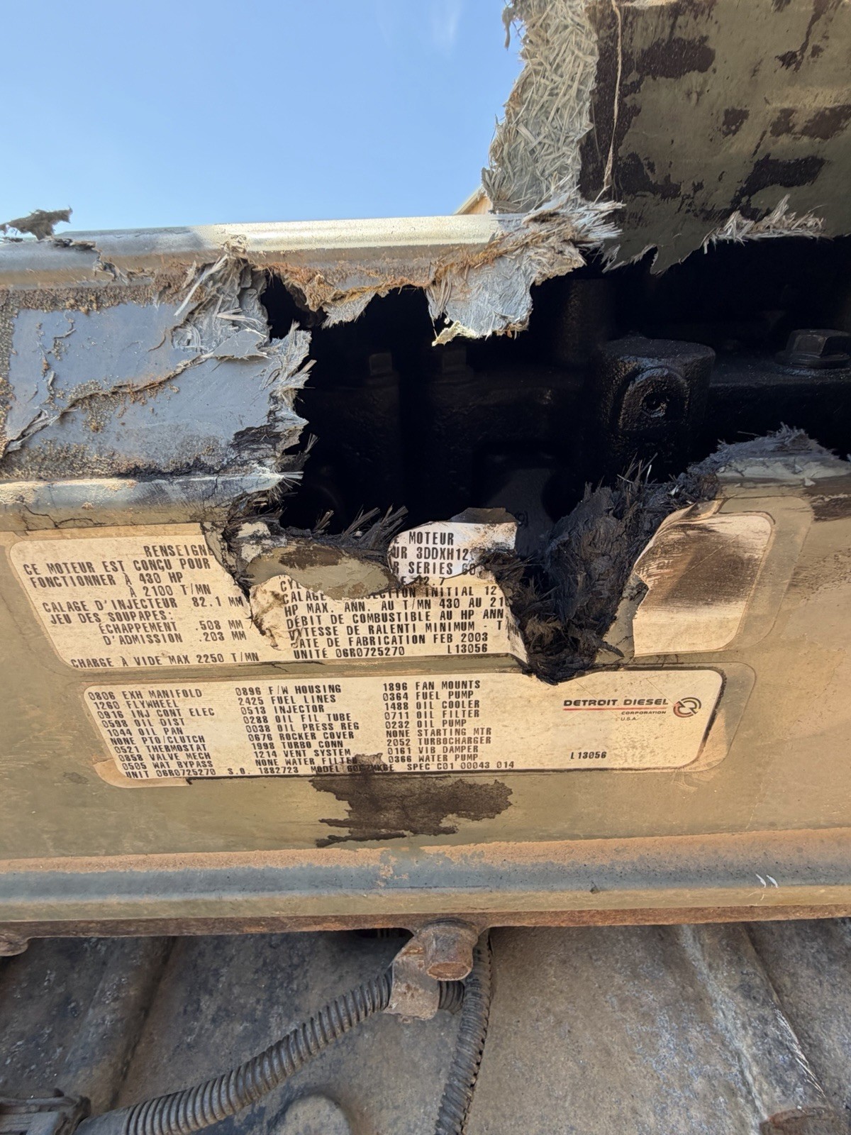 2003 Detroit Diesel 12.7 Series 60 Diesel Engine Core Parts Engine