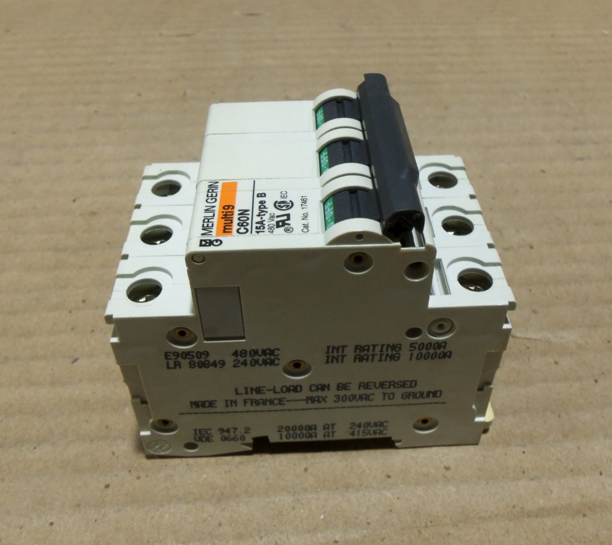 Merlin Gerin MG17461 C60N Supplementary Protector 3 Pole 15A 480Y/277Vac