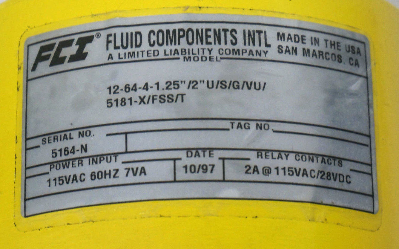 NEW FCI 12-64-4-1.25”/2”U/S/G/VU/5181-X/FSS/T TEMPERATURE CONTROLLER
