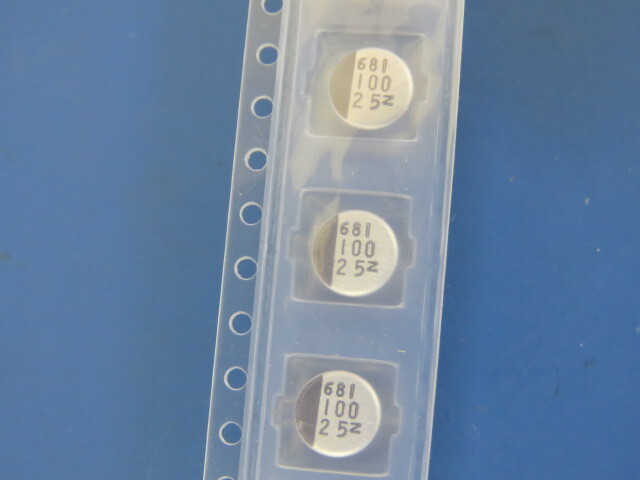 NIC NACZ101M25V6.3X8TR13F Qty of 370 per Lot CAPACITOR ALUMINUM ELECTROLYTIC