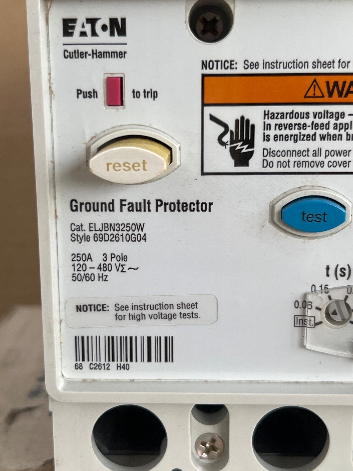 EATON GROUND FAULT PROTECTOR ELJBN3250W