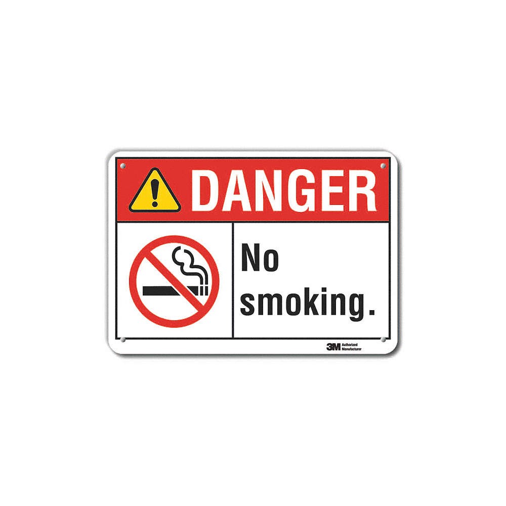 LYLE LCU4-0170-RA_10x7 No Smoking Sign,7 in x 10 in,Aluminum 48WN91