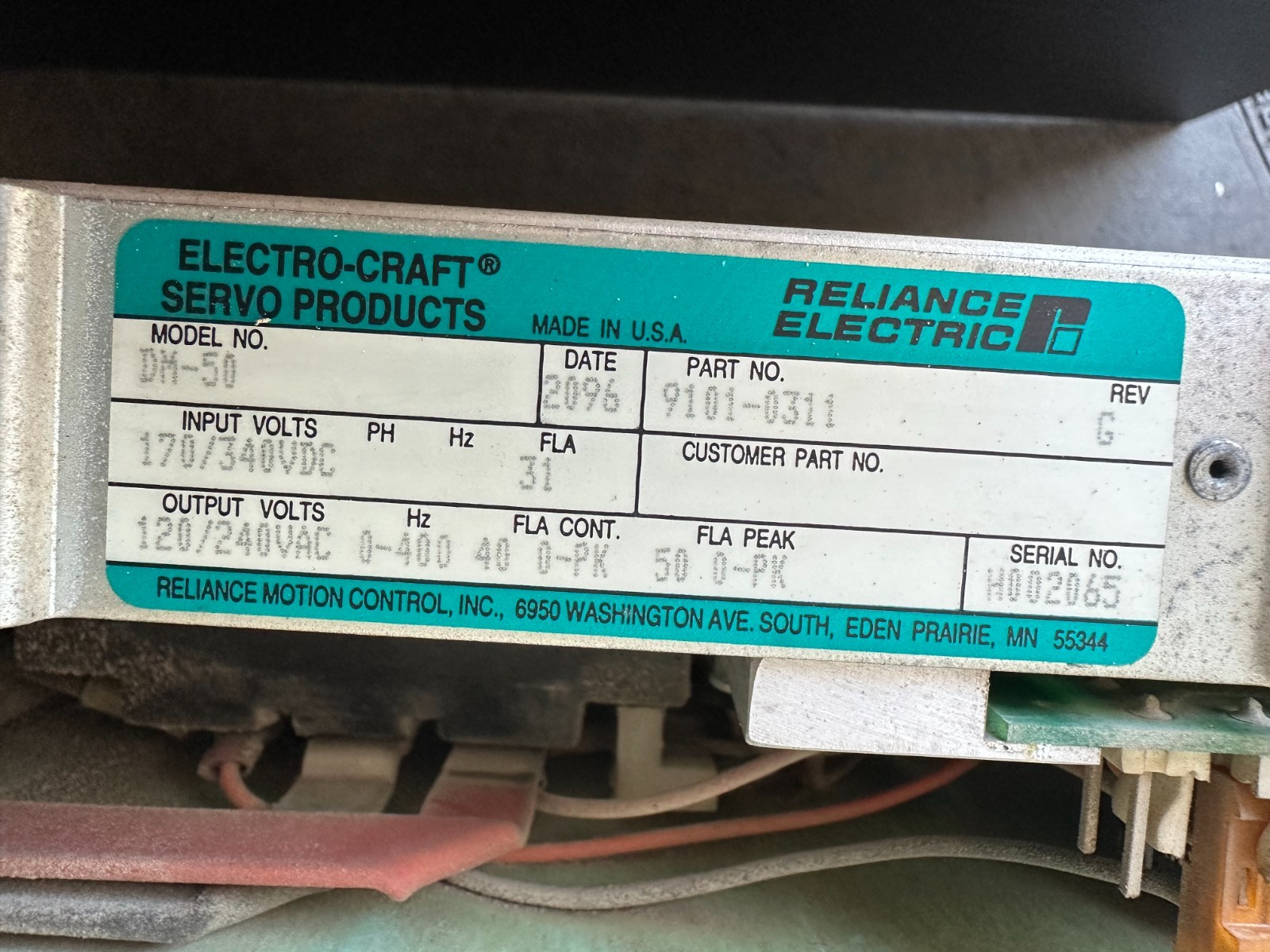 ELECTRO CRAFT BRU-500 DRIVE DM-50