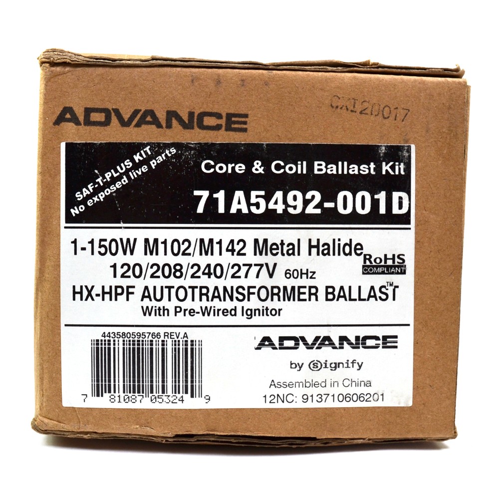 Advance 71A5492-001D 1-150W Metal Halide HX-HPF Autotransformer Ballast