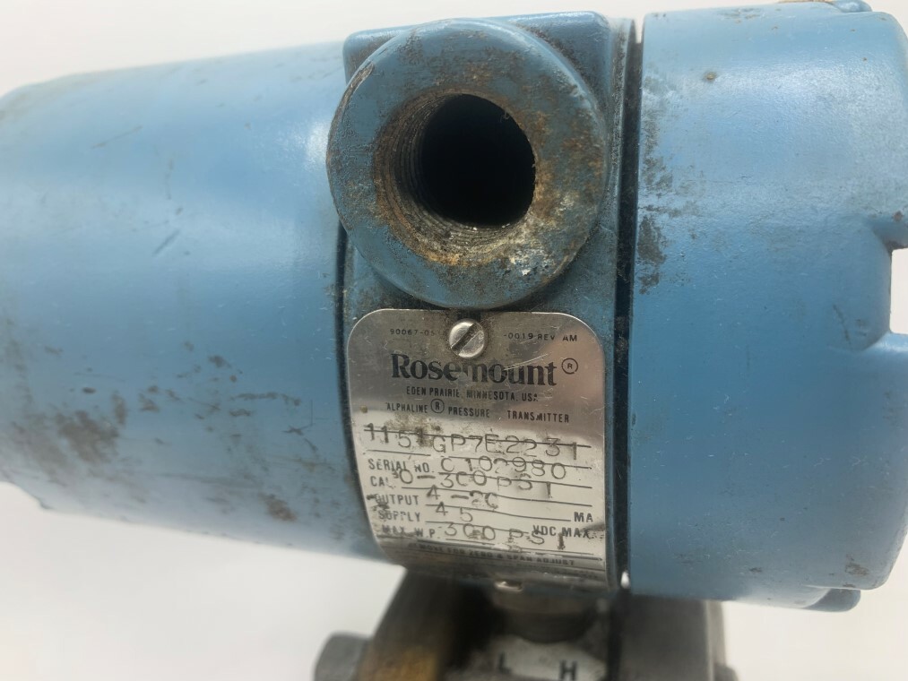 Rosemount Pressure Transmitter 1151GP7E2231, 45VDC, 300PSI, GP, 316SS