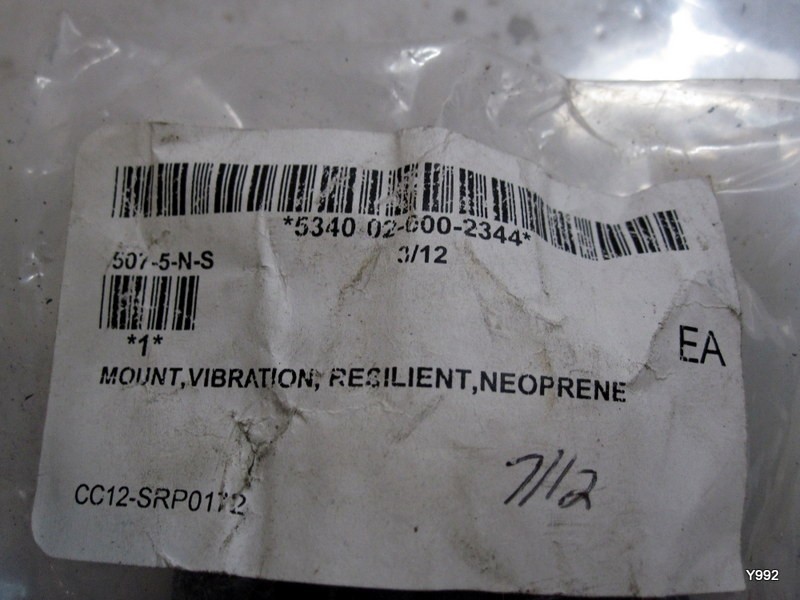 500 Mount Series -507-5NS MOUNT, VIBRATION, RESILIENT, NEOPRENE