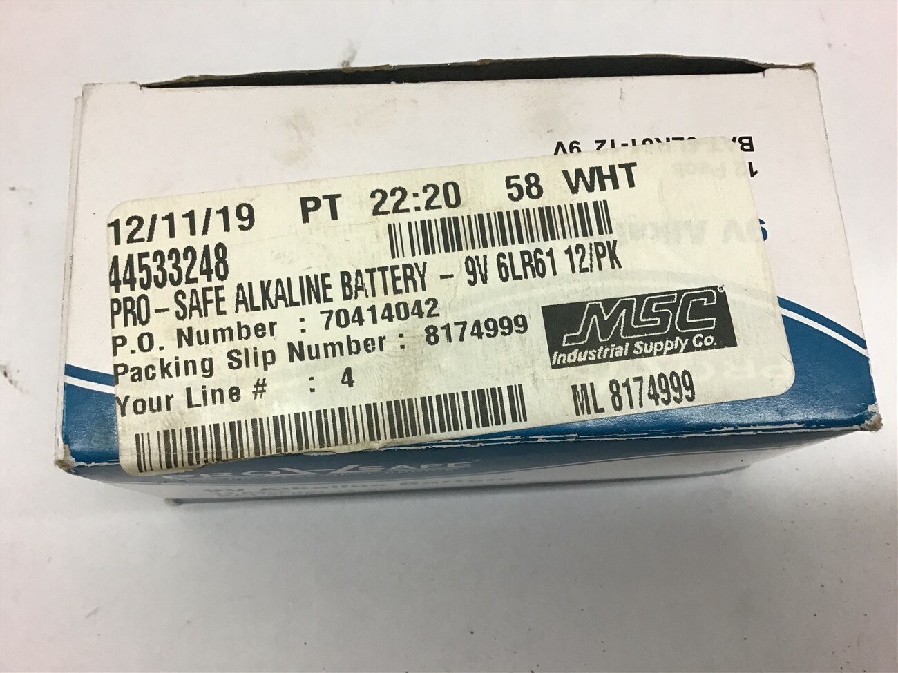 Pro-Safe 9v Alkaline Battery Lot of 12