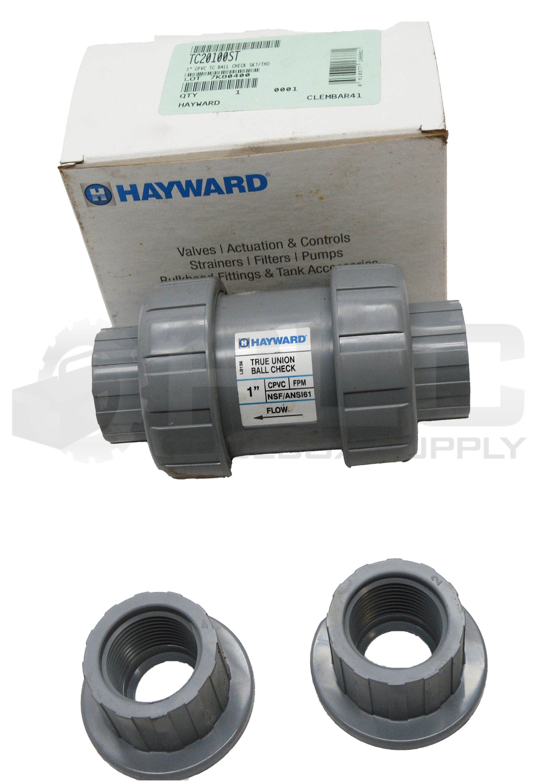 NEW HAYWARD TC20100ST 1″ TRUE UNION BALL CHECK VALVE CPVC