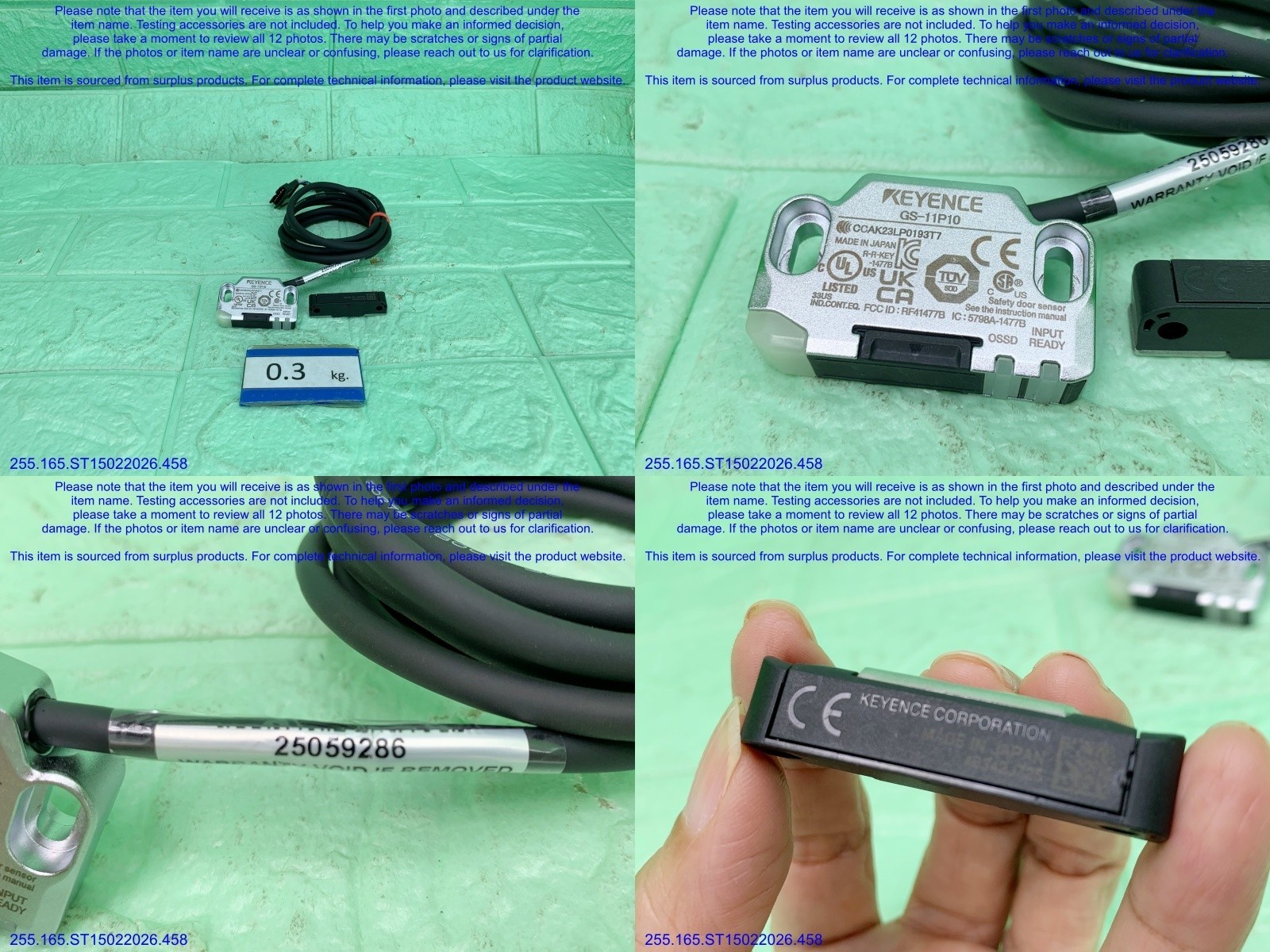 Keyence GS-11P10 Safety Interlock Switch as in photos, sn:9286, DHL