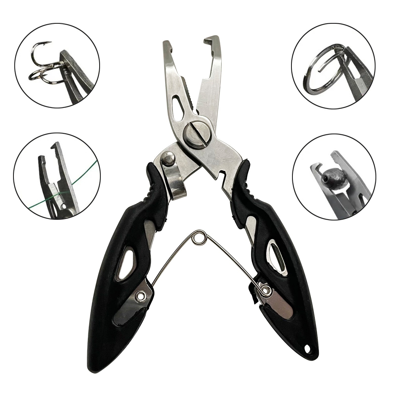 Outdoor Fishing Pliers Scissors Line Cutter Split Ring Hook Remover Tool 1PCS